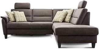 Cavadore Schlafsofa Palera mit Federkern / L-Form Sofa mit Bettfunktion / 236 x 89 x 212 / Büffellederoptik Braun