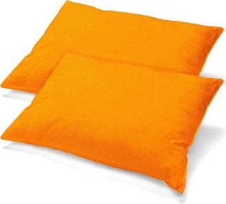 aqua-textil Classic Line Kissenbezug 2er-Set 40 x 80 cm orange Baumwolle Kissen Bezug Reißverschluss Jersey Kissenhülle