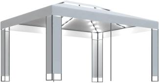 vidaXL Pavillon mit LED-Lichterkette Weiß 3x4 m