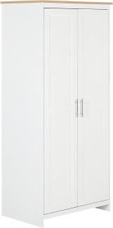 Kleiderschrank weiß mit 2 Türen 52 x 79 x 180 cm SELLIN