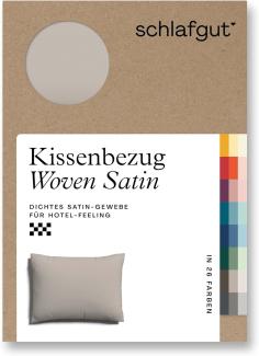 Schlafgut Woven Satin Bettwäsche|Kissenbezug einzeln 70x90 cm| sand-mid