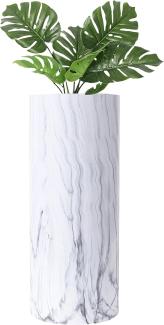 wuuhoo® Pflanzkübel Lily in weißer Marmoroptik - wetterfeste Bodenvase aus Fiberglas, Blumenkübel wetterfest für Innen & Außen mit Pflanzeinsatz, Pflanzentopf - 120 cm