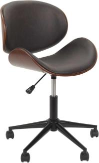 Home Deco Factory HD6601 Reno Stuhl auf Rollen, Möbel, Bürostuhl, komfortabel, Metall/Eisen, Schwarz, 51 x 51,5 x 77 cm