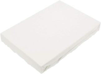 Jersey Spannbettlaken für Wasserbetten Rundumgummizug 200 x 220 cm Weiß