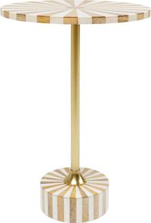 KARE Design Beistelltisch Domero Cirque Gold Weiß Ø40cm 86729