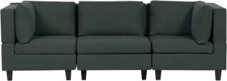 3-Sitzer Sofa Leinenoptik dunkelgrün UNSTAD
