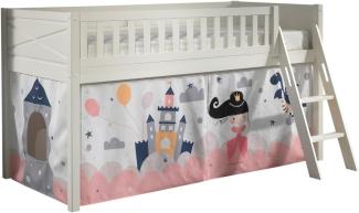SCOTT 'Princess Sophie' Spielbett, mit Rolllattenrost, Leiter und Textilset, Weiß lackiert, 90 x 200 cm