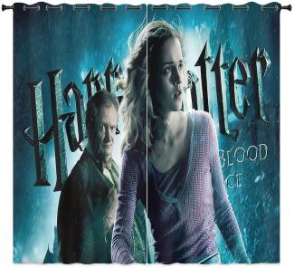 LKFFHAVD Harry Potter Gardinen Verdunklungsgardine Ösen Für Schlafzimmer, Hogwarts School Hermione Verdunkelungsvorhang-Set 2er Set Für Kinderzimmer (13,183x160 BxH)