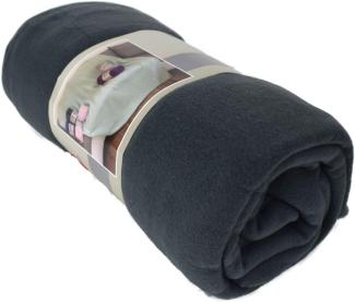 Fleecedecke Polarfleece versch. Unifarben 130x170cm Wohndecke Schlafdecke Decke anthrazit