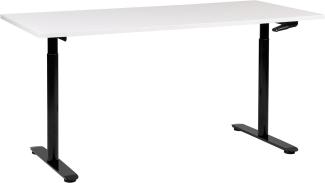 Schreibtisch weiß schwarz 160 x 72 cm manuell höhenverstellbar DESTINAS