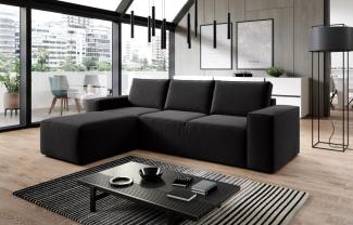 Designer Sofa Solaris mit Schlaffunktion und Stauraum Schwarz Links