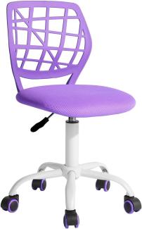 Fanilife Office Chair, Swivel Chair, Desk Chair, Children's Work Chair, Height-Adjustable, Padded Mesh Seat, Purple