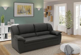 DOMO. Collection Ambato Sofa, 2,5 Sitzer, 2,5er Couch, Garnitur, 191 x 92 x 88 cm, Polstergarnitur in schwarz