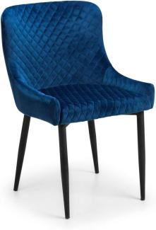 Julian Bowen Luxe Stuhl, 2 Stück, blau-schwarz