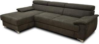 DOMO. collection Niria Ecksofa | Eckcouch mit Schlaffunktion und Rückenfunktion | Sofa L Form Couch, Schlafsofa, anthrazit, 271x167x78 cm