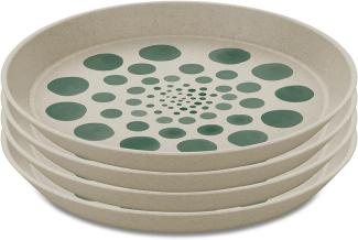 Koziol Teller-Set Connect Plate Monstera Dots 4-tlg, Kuchenteller, Kunststoff, Nature Desert Sand, 20. 5 cm, 1453700