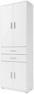 OFFICE LINE Aktenschrank in Weiß - Hoher Büroschrank mit 4 Türen - Modernes Büromöbel Komplettset - 79 x 220 x 35 cm (B/H/T)