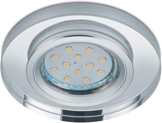 Runder LED Deckeneinbaustrahler in Silber Chrom mit Kristallglas Ø 9cm