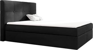 99rooms Verduro Boxspringbett Kunstleder SOFT Schwarz 160x200 cm