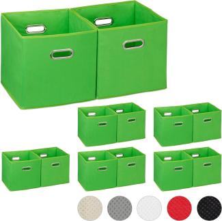 12 x Aufbewahrungsbox Stoff grün 10031300