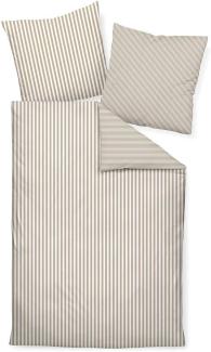 Janine Streifen-Bettwäsche modern classic naturell | Bettbezug einzeln 200x220 cm