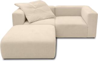 DOMO. Collection Ecksofa Adrian, Modulsofa in L-Form, aus 3 Modulen, Sofa, Couch 216 x 193 cm in beige