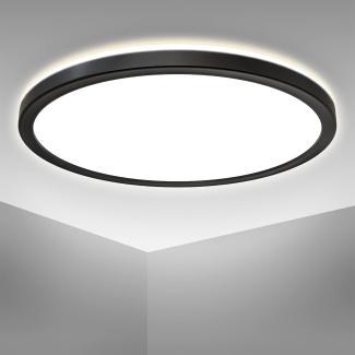 LED Deckenleuchte ultraflach Panel Deckenlampe indirektes Licht Flur 18W schwarz