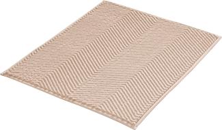 Kleine Wolke Badteppich Zigzag, 50x60 cm, Sandbeige