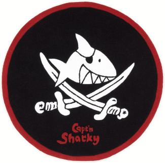 Kinderteppich- 130 cm Rund Der Pirat "Captin Sharky" und seine Freunde
