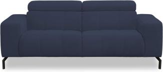 DOMO. Collection Cunelli Ecksofa, Sofa mit Rückenfunktion, Garnitur mit Relaxfunktion, dunkelblau, 208x104x79 cm