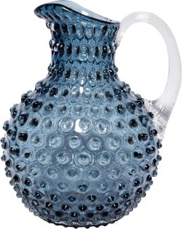 CHEHOMA - Glaskaraffe mit Diamantspitzen-Dekor und breitem Henkel - Schieferfarben und robust verarbeitet - 2 Liter Wasserkrug oder Tischvase - Höhe: 23 cm - Schiefer