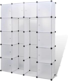 vidaXL Modularer Schrank mit 14 Fächern Weiß 37x146x180,5 cm 240500