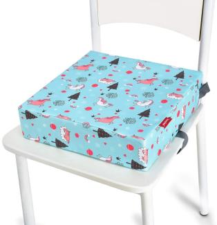 Kinder Sitzkissen Sitzerhöhung Stuhl, Fansu Baby Tragbar Sitzkissen Cartoon Quadratische Verstellbar Zerlegbar Kleinkinder Esszimmerstuhl ErhöHen Pad Esszimmer Boostersitze (Blaues Einhorn)