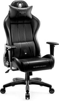 Diablo X-One 2. 0 Gaming Stuhl Bürostuhl Schreibtischstuhl Verstellbare Armlehnen Ergonomisches Design Nacken/-Lendenkissen Schwarz Normal (L)