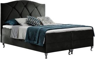 Stylefy 'Blanco' Boxspringbett Strukturstoff Schwarz 120 x 200 cm