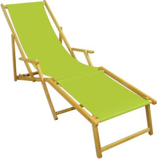 Liegestuhl pistazie Sonnenliege Strandliege Fußteil Deckchair Buche natur klappbar 10-306 N F