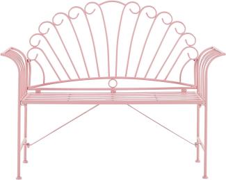 Gartenbank rosa Metall 2-Sitzer 125 cm CAVINIA