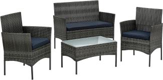 STILISTA® Lounge Set 4tlg. Polyrattan grau
