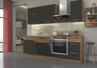 Küche 'VIGO' Basic Matera Lancelot, Küchenzeile, Küchenblock, Einbauküche, 240 cm