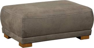 Cavadore Sofa-Hocker "Modeo" / Sitzhocker für Sofa mit moderner Kontrastnaht / Hochwertiger Mikrofaser-Bezug in Wildlederoptik / Holzfüße / Maße: 100x40x66 cm (BxHxT) / Farbe: Savannah (hellbraun)