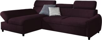 99rooms Litos Ecksofa Velours ESITO Pflaume Links mit