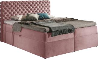 Stylefy 'Angelo' Boxspringbett, Velours Lila 160 x 200 cm