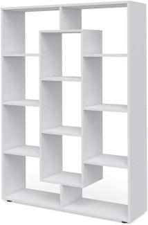 Vicco Raumteiler Bücherregal Standregal Wandregal Büroregal 11 Fächer Weiß