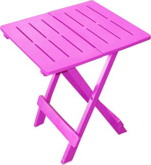 Spetebo Kunststoff Klapptisch Adige 45 x 43 cm - pink - Garten Beistelltisch klappbar - Beistelltisch Campingtisch Teetisch Balkontisch Tisch klein