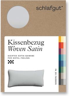 Schlafgut Woven Satin Bettwäsche | Kissenbezug einzeln 40x80 cm | grey-light