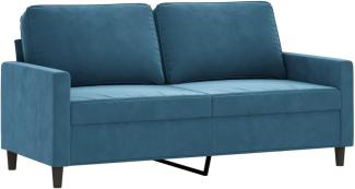 2-Sitzer-Sofa Blau 140 cm Samt 390710