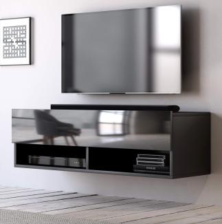 TV-Lowboard Epsom Hochglanz schwarz hängend 100 cm