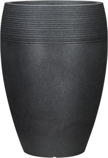 Scheurich Lineo High, Hochgefäß aus Kunststoff, Schwarz-Granit, 47 cm Durchmesser, 65 cm hoch, 26 l Vol.