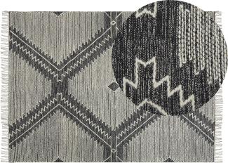 Teppich Baumwolle schwarz weiß 140 x 200 cm Kurzflor ARBAA