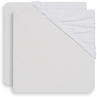 Jollein Spannbettlaken Bettlaken Jersey 40x80/90 cm - Weiß - 2 Stück